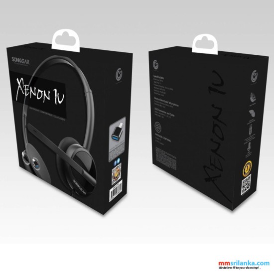 SonicGear Xenon 1U USB A Stereo Wired Headphone with Microphone (1Y)